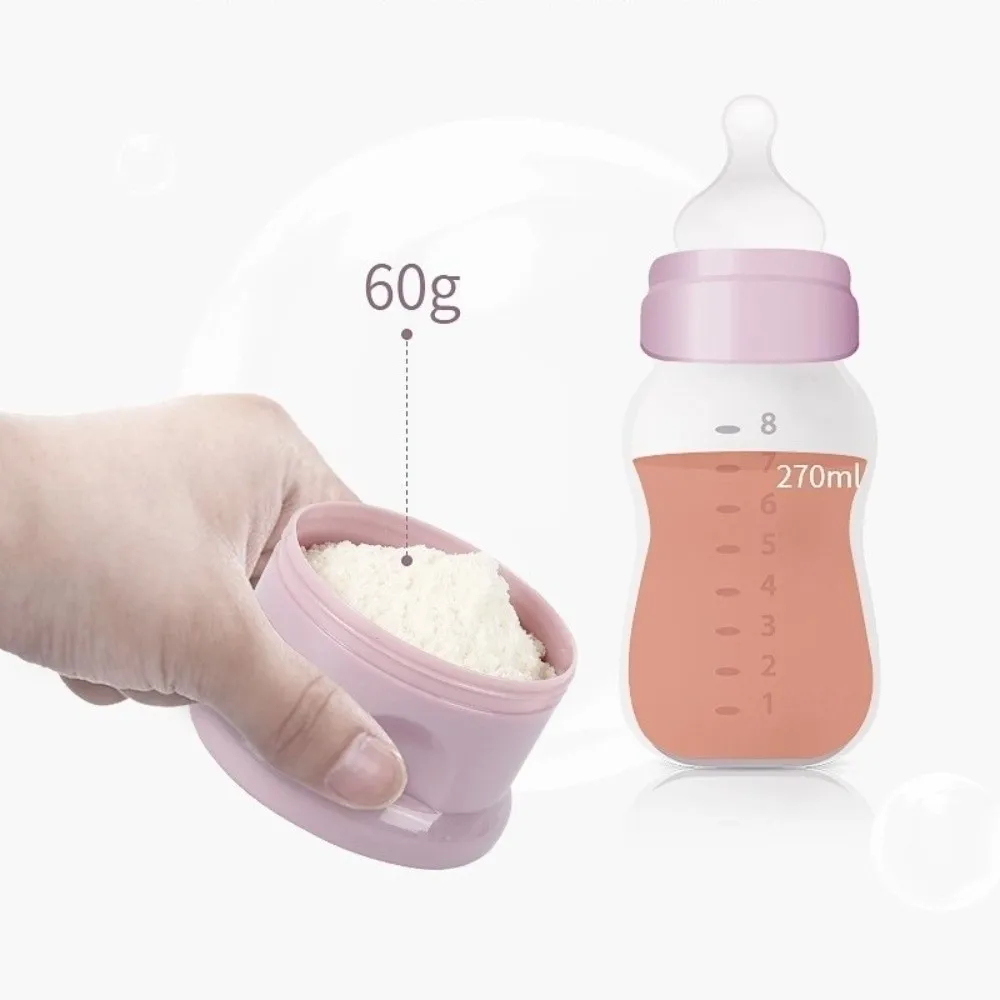 Portable 4 Layer Milk Powder Box Multiple Openings Spill Resistant Infant Baby Food Storag Box Bear Style Milk Powder Bottles