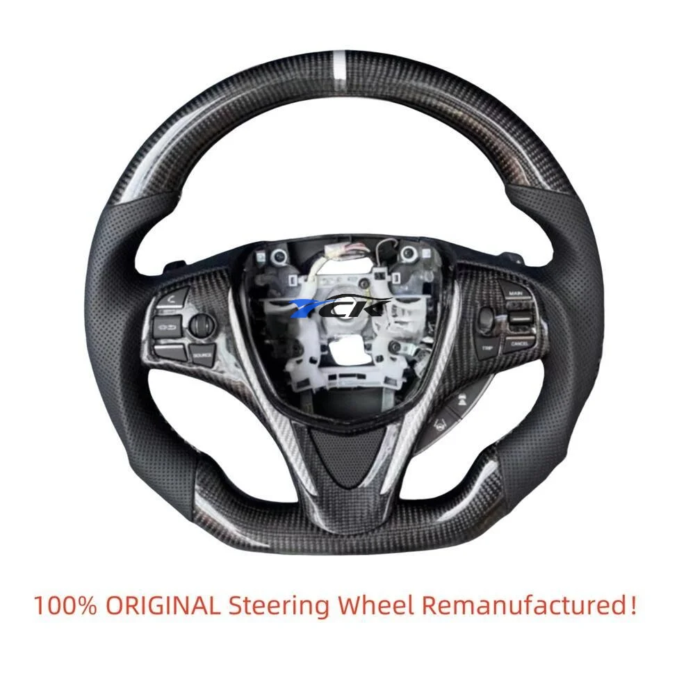 

Real Carbon Fiber black leather Steering Wheel FOR Acura TLX BLACK LINE LEATHER 2015 2016 2017 2018 2019 2020