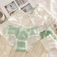 5Pcs/set Pure Cotton Sweet Bow Lace Women Panties Mid-Waist Girls Briefs Floral Underpants Soft Shorts Sexy Female Lingeries 3