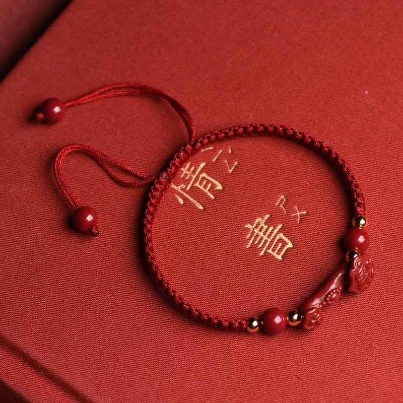 UMQ Cinnabar Ruyi Red Rope Men And Women Fidelity Purple Gold Sand Woven Bracelet Anklet Gift For Lovers In The Year Of Birth