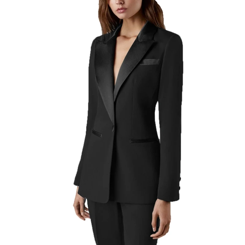 

Women Suit 2 Piece Outfits for Wedding Tuxedos Party Office Work Slim Fit Business Lady Suit Blazer Jacket With Pants