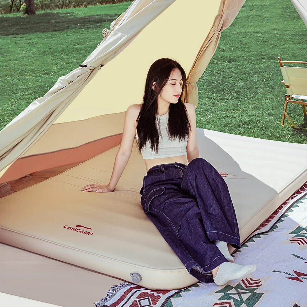 Newly Upgraded Self-inflatable Camping Sleeping Mattress Comfortable Sponge Mattress 2 People Thickened Inflatable Mat