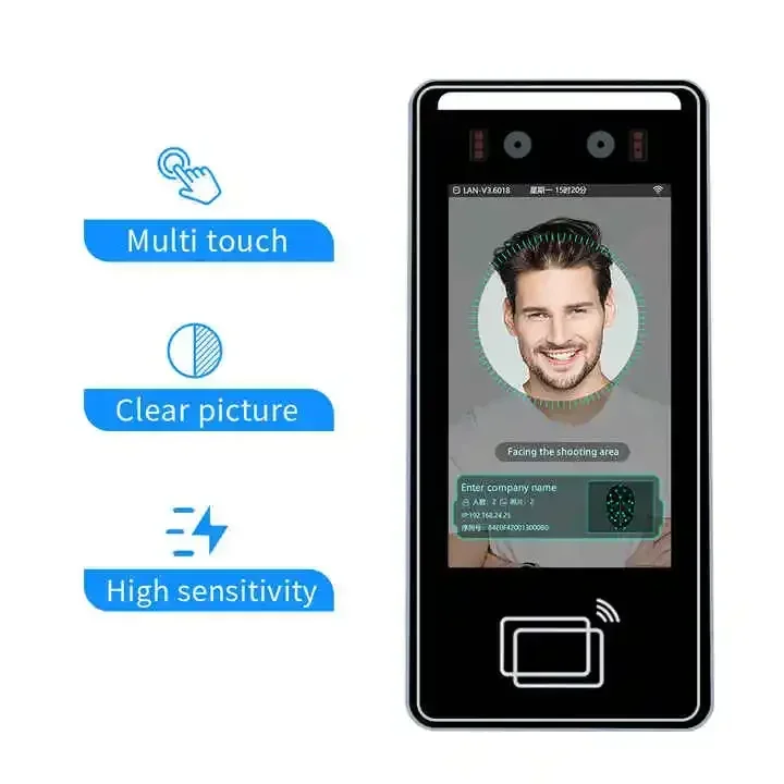 

Face Recognition Access Control 8 Inch Touch Sensor Device Access Control System With Fingerprint RFID Card Reader