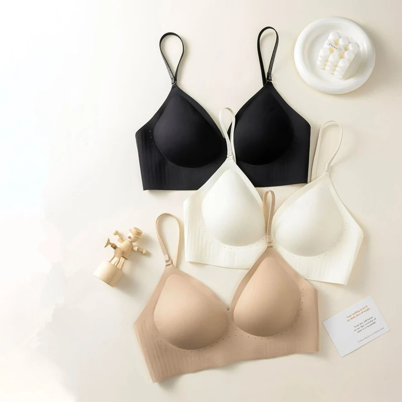 Sexy And Hot Seamless Women's Underwear With Thin Straps And Backless U-shaped Wire-free Beautiful Back Push-up Bra