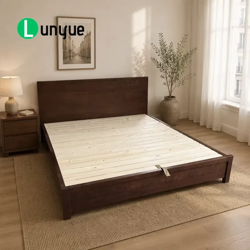 Modern Solid Wood Bedroom Furniture Lift Storage Bed with Drawers Queen King Size Factory Wholesale Durable Home Decor