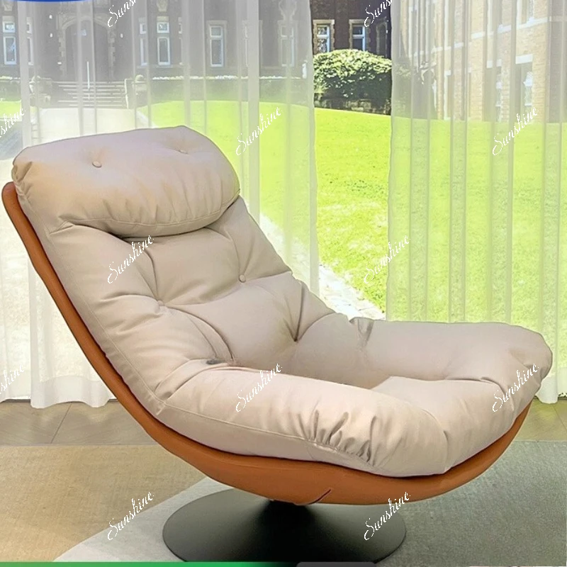 Leather lounge sofa living room light luxury high-end single lazy computer chair