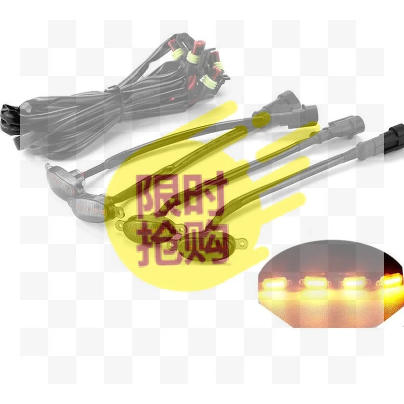 4X Car Grille Light Yellow Light Daytime Running Light LED Decorative Warning Light Pickup Truck Haze Light 12V Control Raptor
