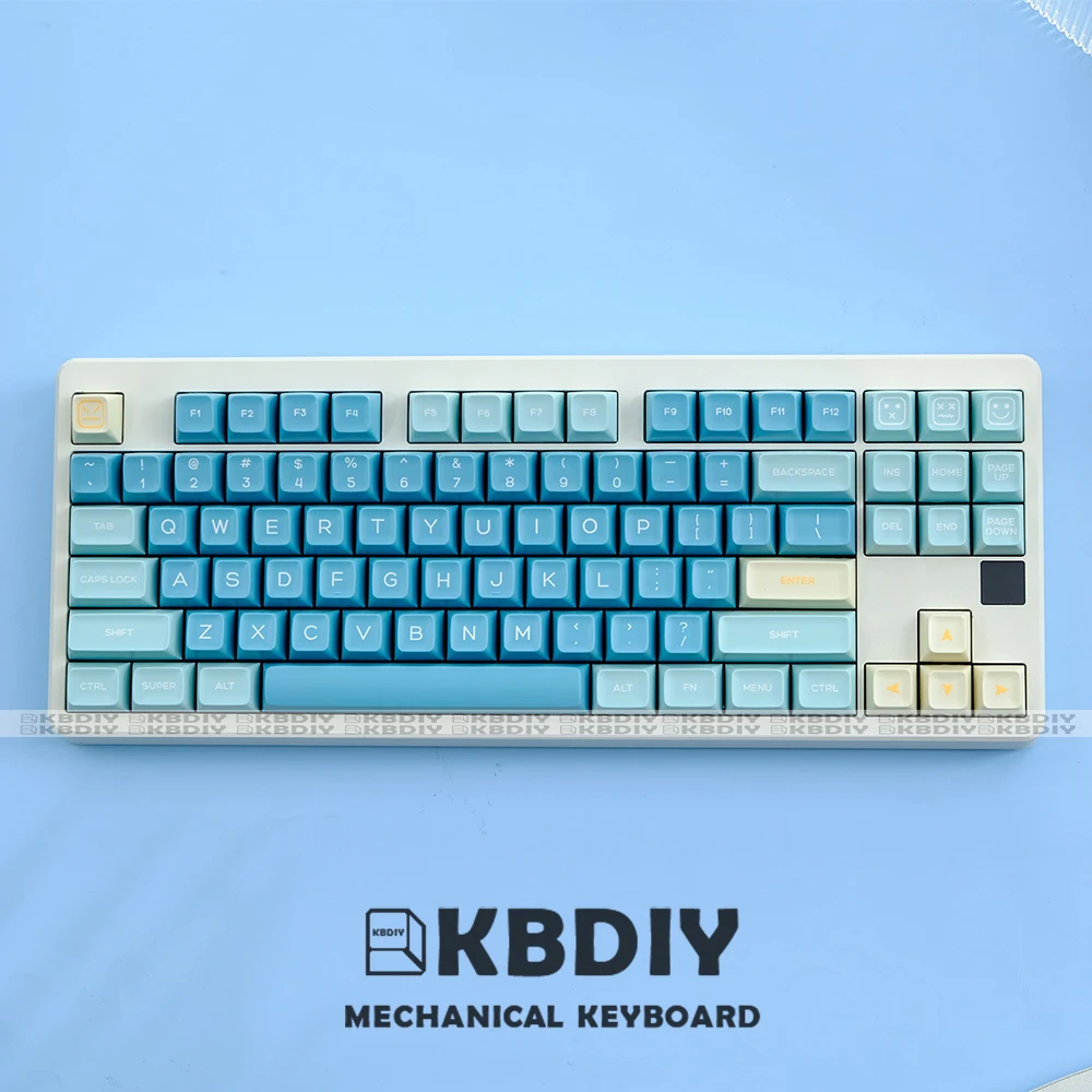 

KBDiy 160 Key Cap Custom Sea Salt Lemon Keycap PBT Double Shot ISO Mechanical Keyboard SA Profile Keycaps for GMK67 84/87/96/104