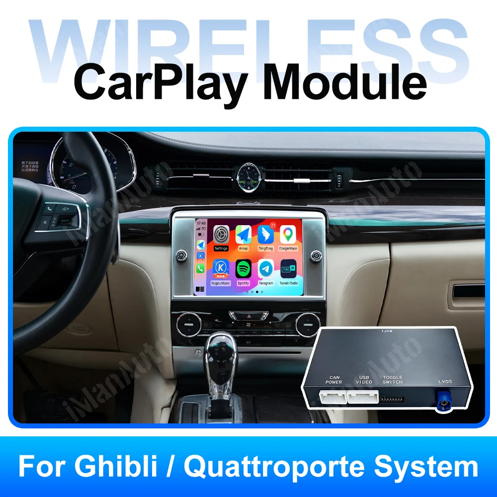 Wireless CarPlay Android Auto Retrofit Kit Decoder Box for Maserati Quattroporte Ghibli Original Screen Upgrade Module
