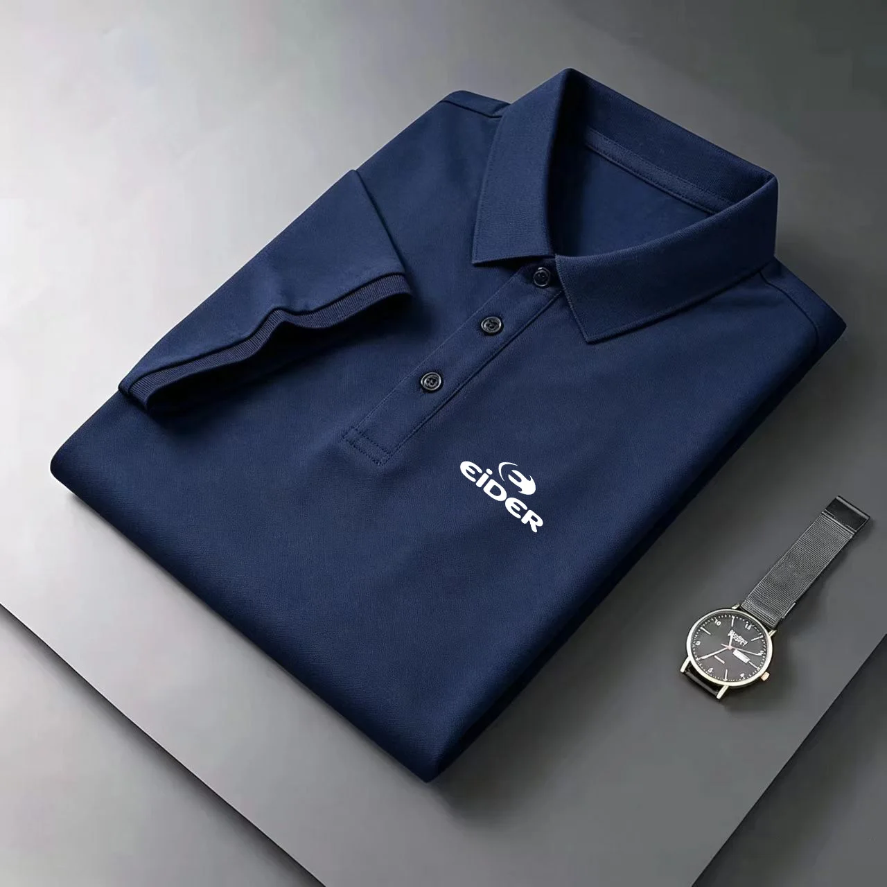 Sommer-Premium-Poloshirt für Herren, schnelltrocknend, atmungsaktiv, lässig, Business-Mode, Sport, Herrenbekleidung – Detail 5