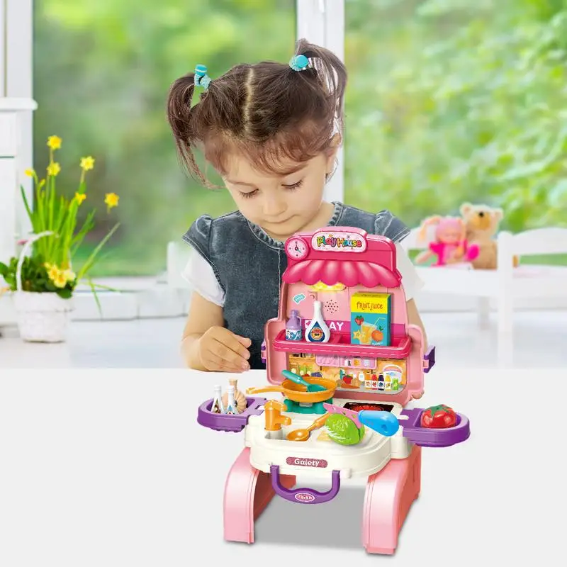 

Kitchen Playset For Kids Pretend Play Food Grocery Store For Kids Educational Store Playset Multifunctional Interactive Play