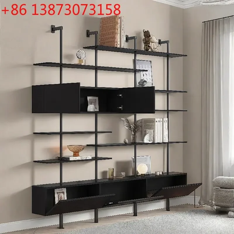 

Italian simple bookshelf creative full wall bookcase study multi-layer shelf floor display shelf