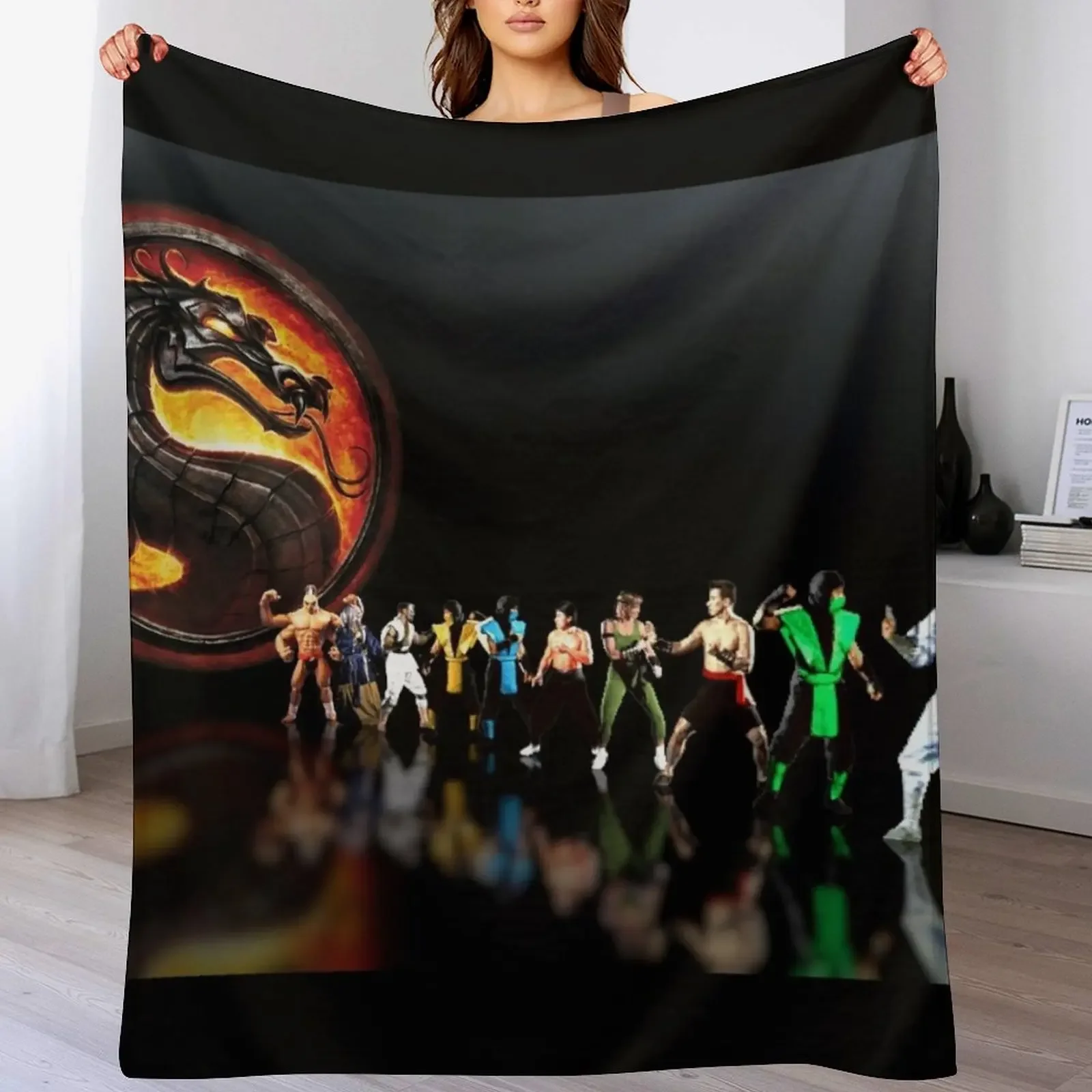 

Mortal Kombat pixel art Throw Blanket Warm Throw Blanket Gift for Anniversary