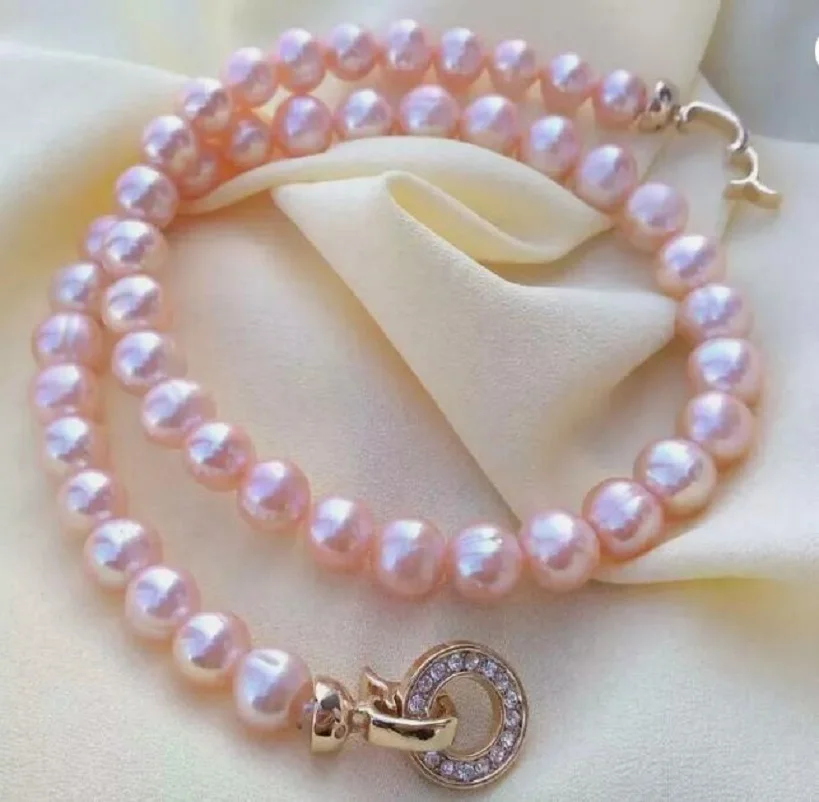 

Fine Jewelry AAA 7-8mm Pink SouthSea Pearl Necklace Beautiful design 18/36 inch 925s