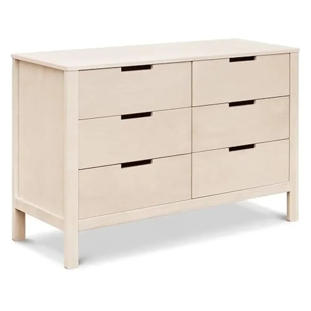 Baby Nursery 6-Drawer Dresser Solid Wood Euro Glides Non-Toxic Finish Sturdy Safety Design