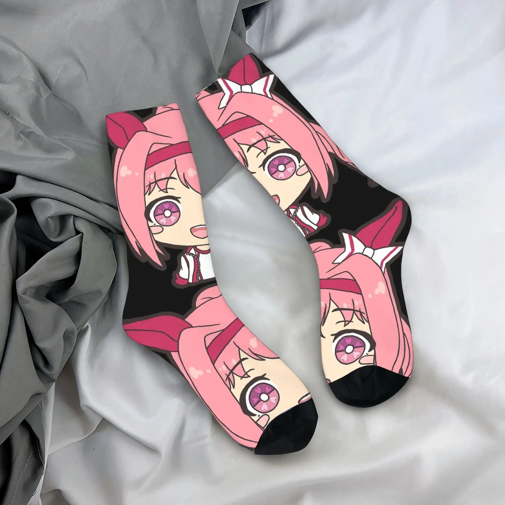 Zimowe Ciepłe Retro Skarpety Męskie Damskie UmaMusu Haru Urara Uma Musume Antypoślizgowe Skarpety do Koszykówki