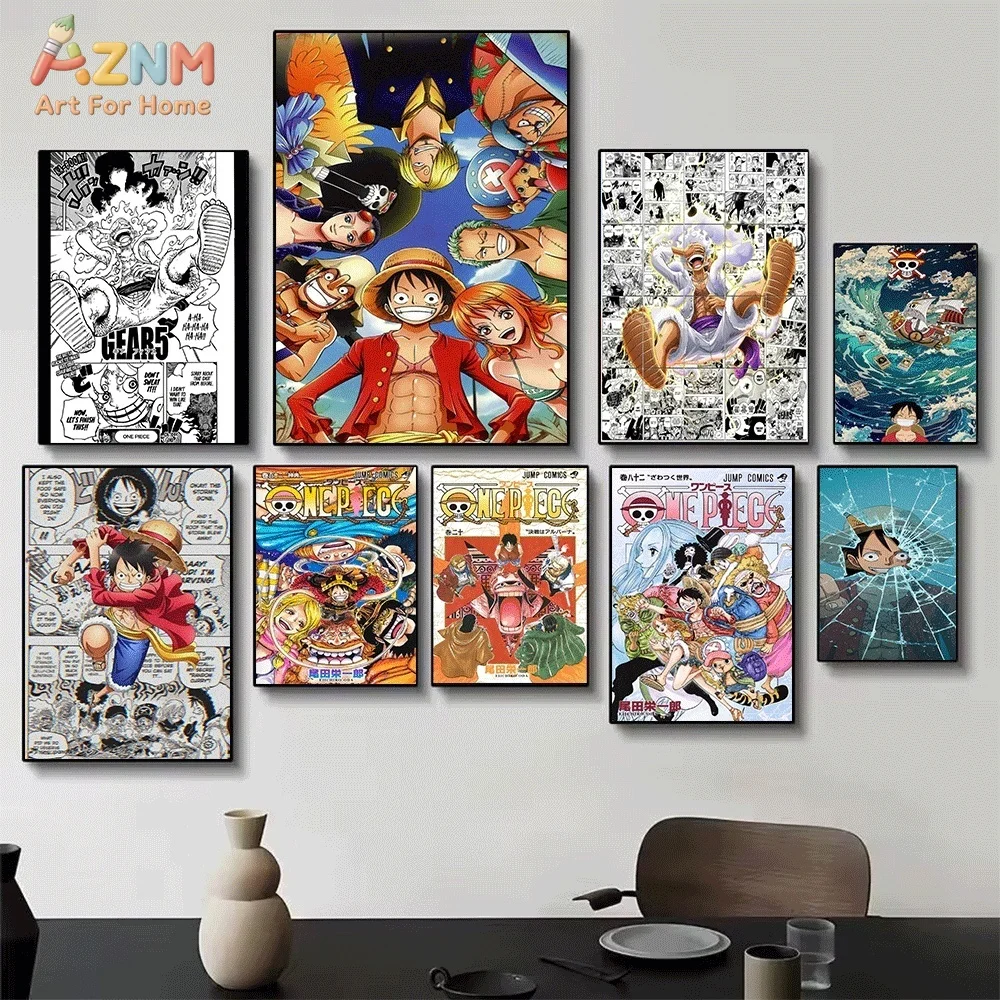 AZNM 원피스 루피 기어 5 니카 만화 패널 애니메이 - Home Decor Wall Panels 리뷰 및 가격