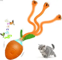 Interactive Cat Toys for Indoor Cats,USB Rechargeable Motion Activate Electric Cat Toy,Moving Kitten Toy,Simulation Bird Singing