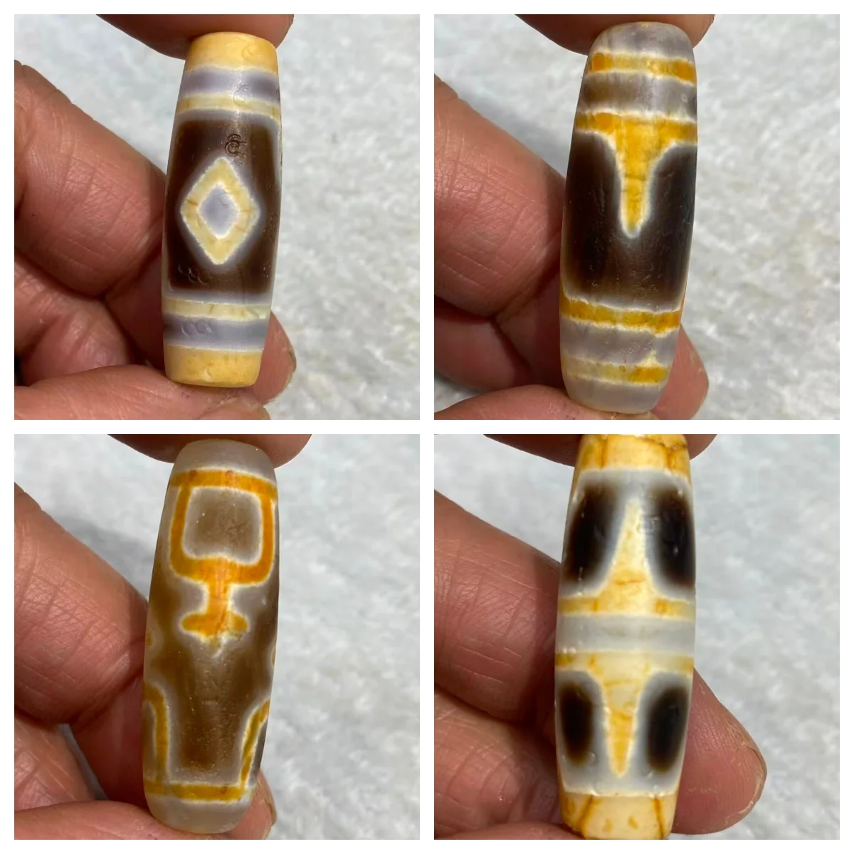 1pcs/lot 40mm Taiwanese Dzi bead calcified agate Dzi bead weathered patina Tibetan loose beads bracelet necklace accessory beads