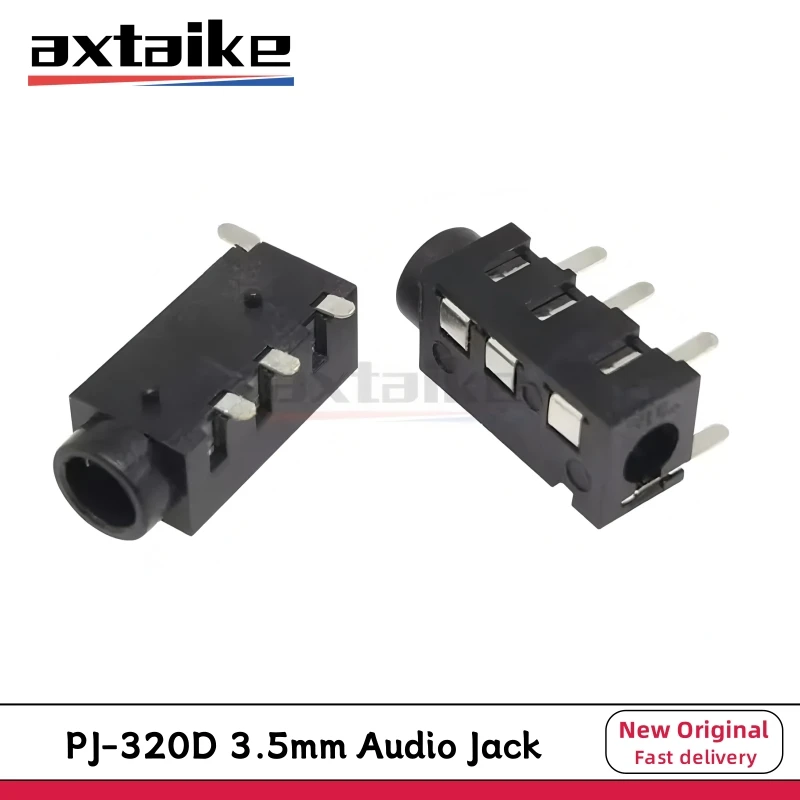 

10PCS 3.5mm Headphone Jack Audio Jack 4Pin DIP SMD MP3 MP4 Player Accessories PJ320A Female Socket Connector 0.5A 30V DC PJ-320D