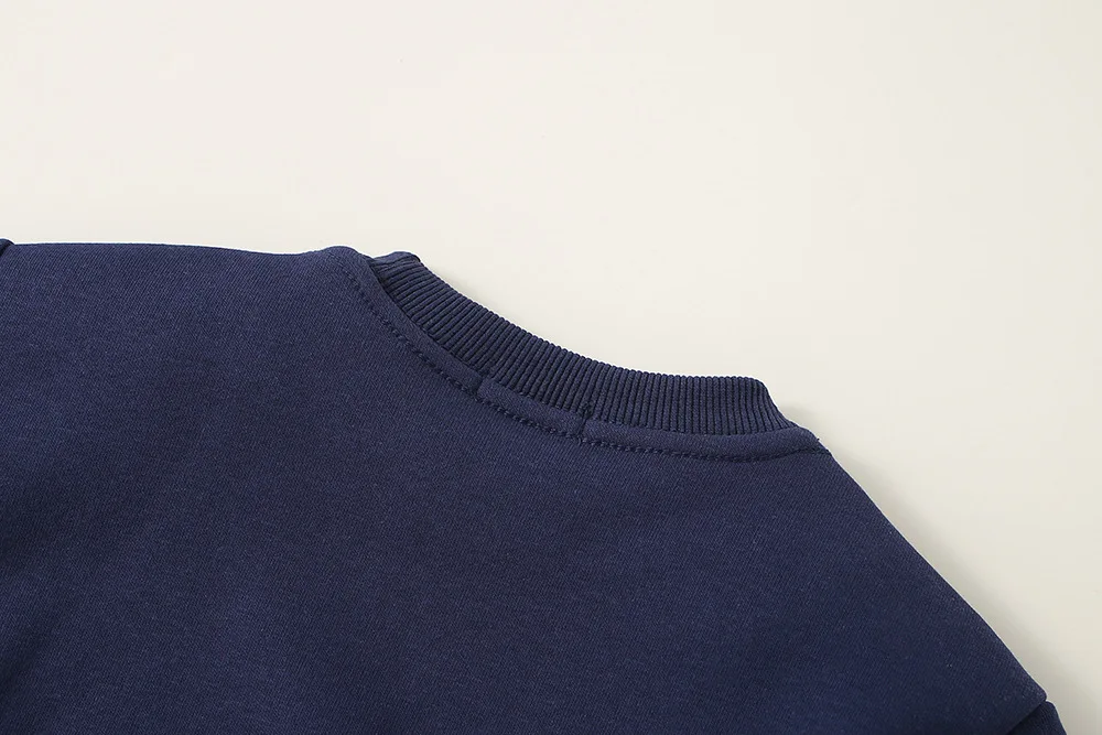 Kinder Jungen Sweatshirts Herbst Winter Verdickte Integrierte Fleece Solide Baby Jungen Pullover Einfache Vielseitige Kleinkind Jungen Top – Detail 14