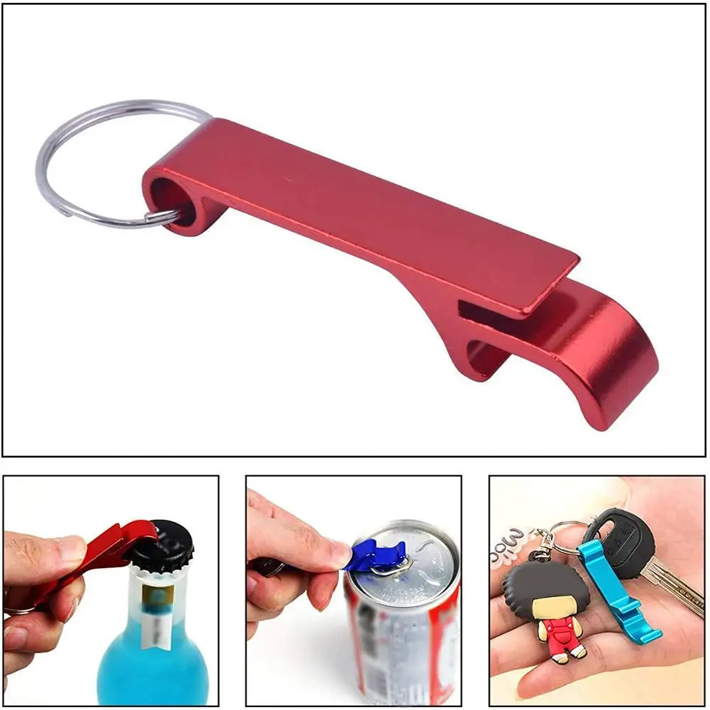 1pcs Portable Keychain Beer Bottle Opener 4 In 1 Pocket Aluminum Beer Wine Bottle Opener Can Nice Gift