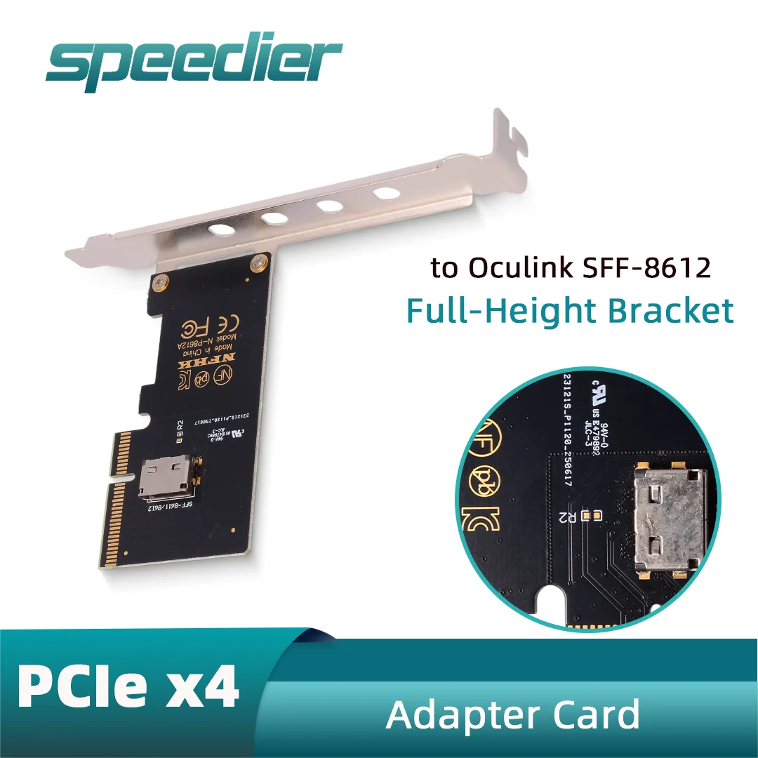 PCIe X4 4.0 / 5.0 To Oculink SFF-8612 4i Adapter Card Backplane Expansion  for Not for SFF-8612 X4 Egpu U. 2 Hard Drives