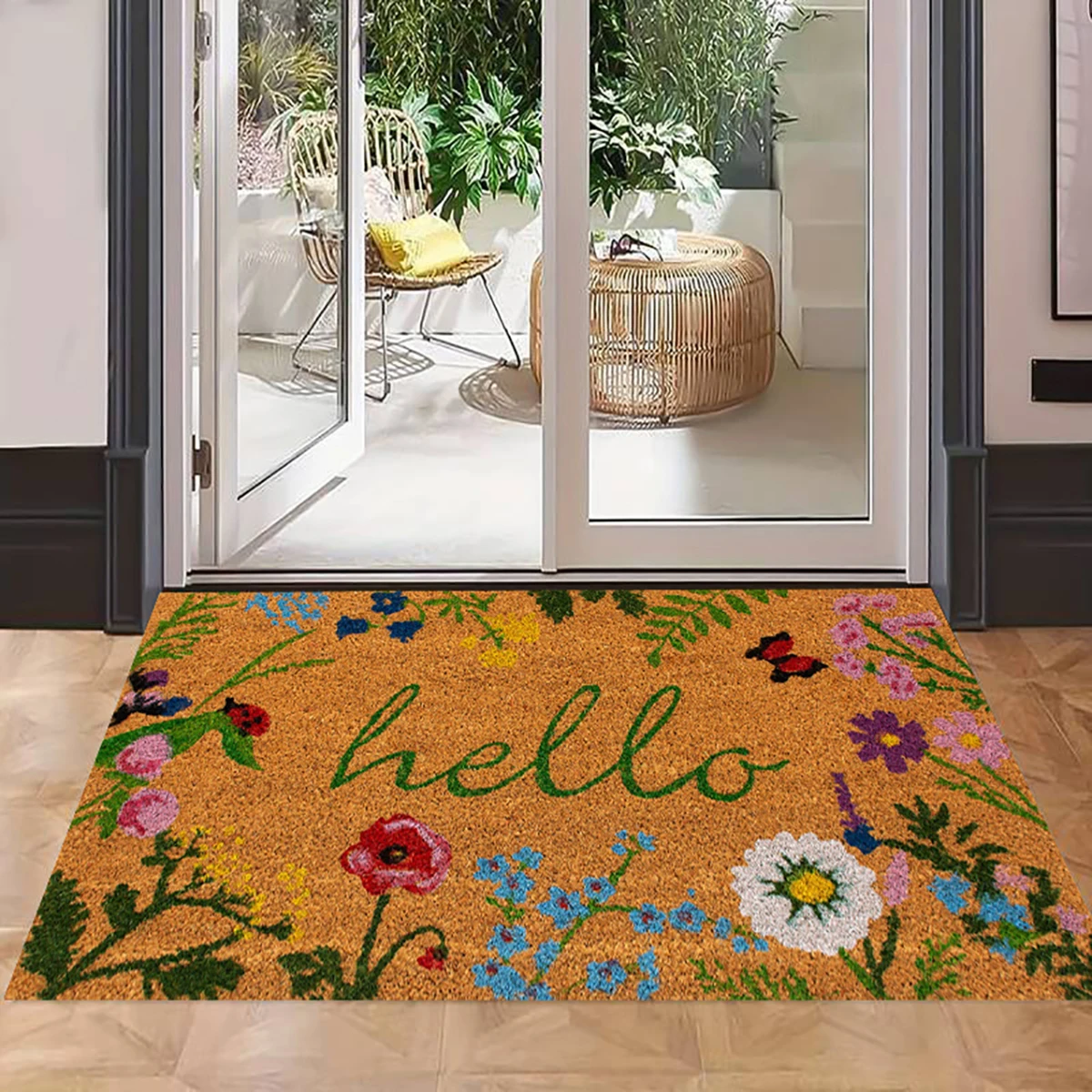 VIKAMA Stylish Non-Slip Entry Rug - Machine Washable, Durable Welcome Mat for Outdoor/Indoor Use