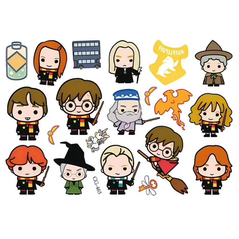 Kawaii Cartoon Sticker Toy Harries Animated Character Movie Hermione RON Tattoo Sticker Girl Boy Potters Christmas Birthday Gift