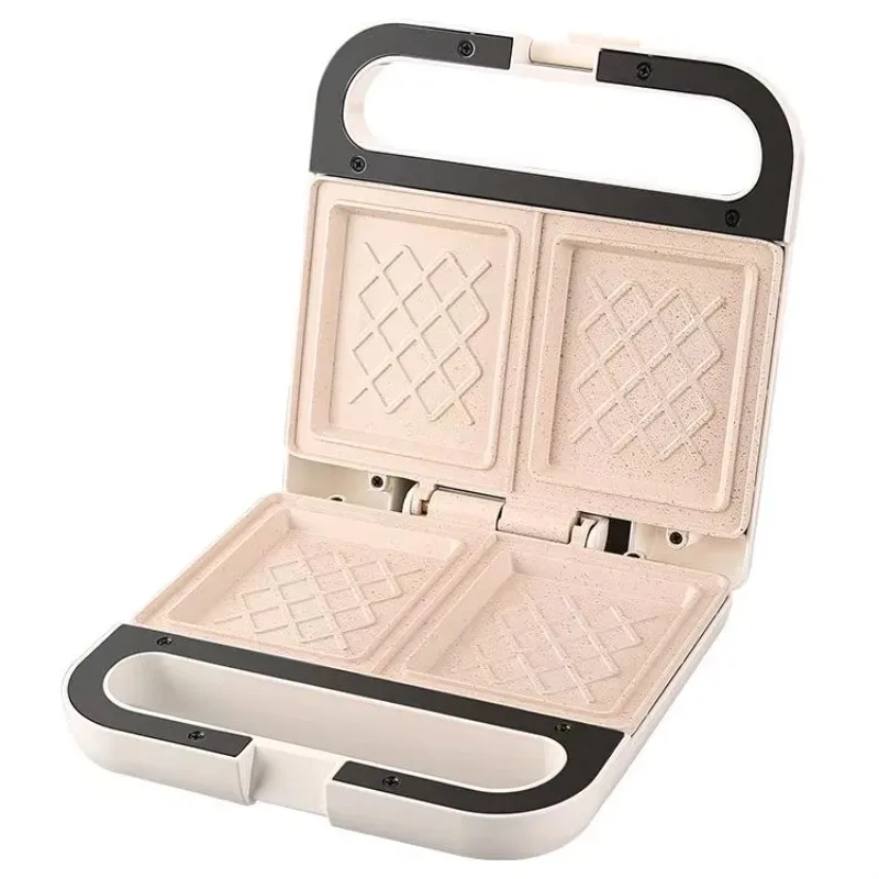 

Вафельница на 2 ломтика с керамическим покрытием, 750 Вт, сэндвичница с двойной сковородой, антипригарная машина для завтрака для дома и офиса, обновление