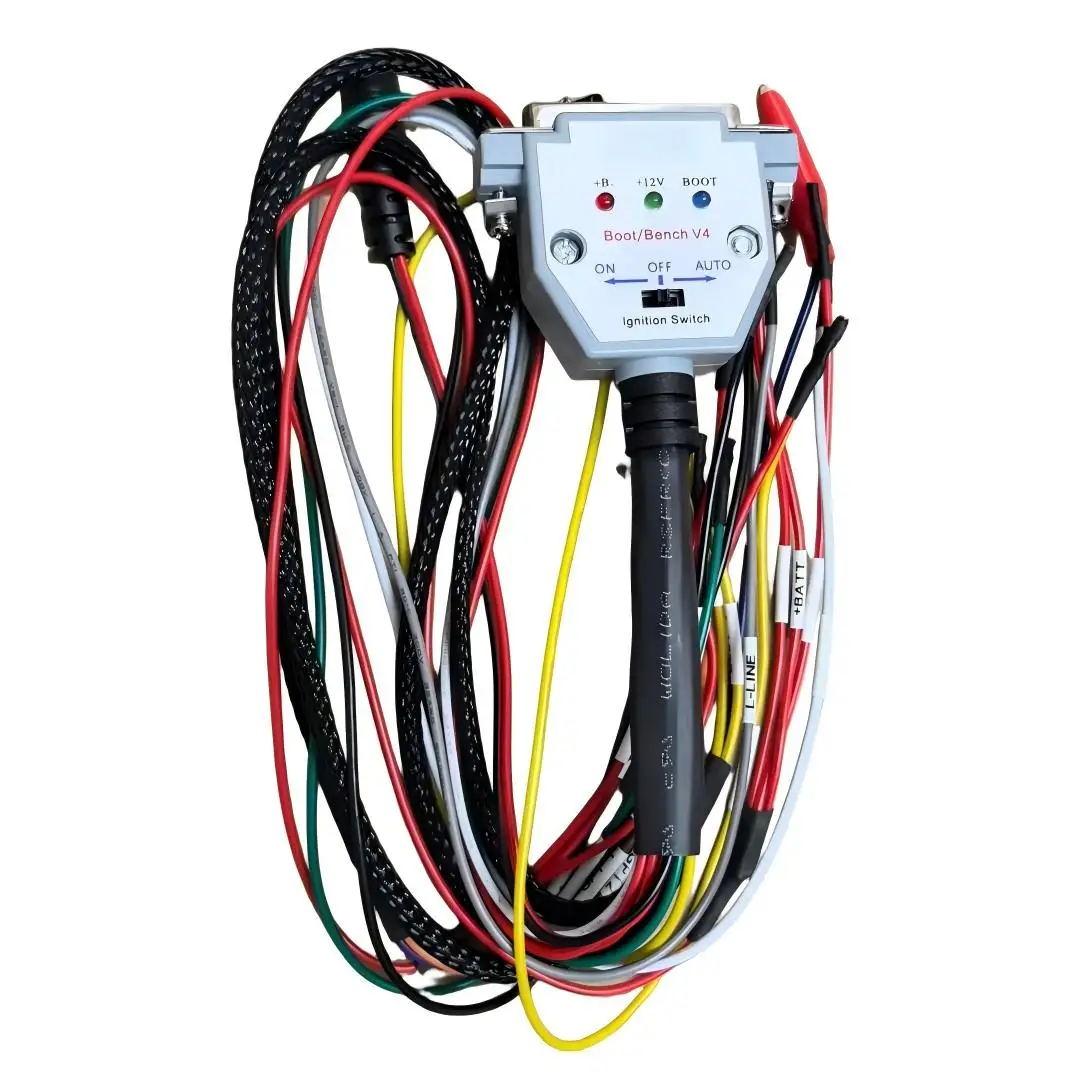 J2534 Device Diagnostic Cable 3LED Light Switch EU/US Plug Power Adapter Boot Bench Tool for VCI Read/Write ECU Tuning Tool