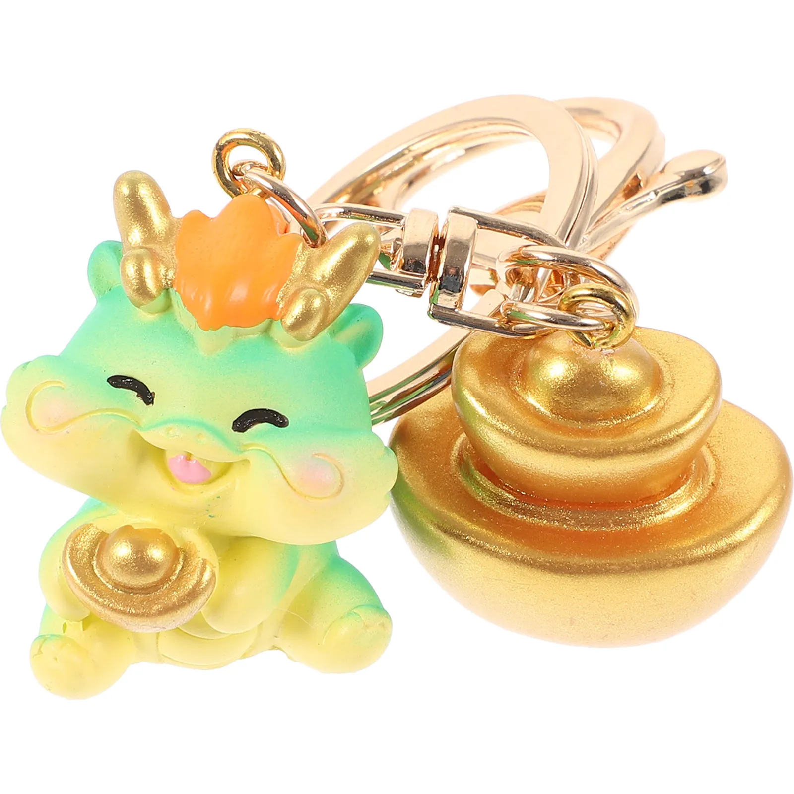 Chinese Style Dragon Keychain Cartoon Ingot Pendant Car Key Ring Decorative Bag Pendant Souvenirs Keychain Key Chain