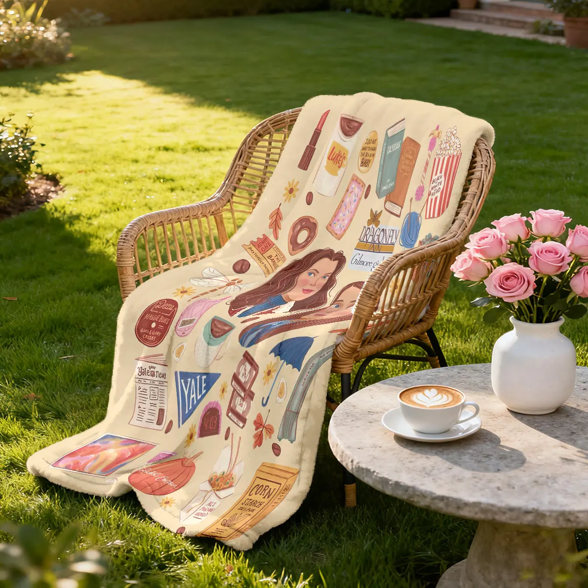 1 قطعة جيلمور بنات مطبوعة الفانيلا بطانية أريكة القيلولة بطانية عادية لينة ومريحة أحجام متعددة آلة قابل للغسل