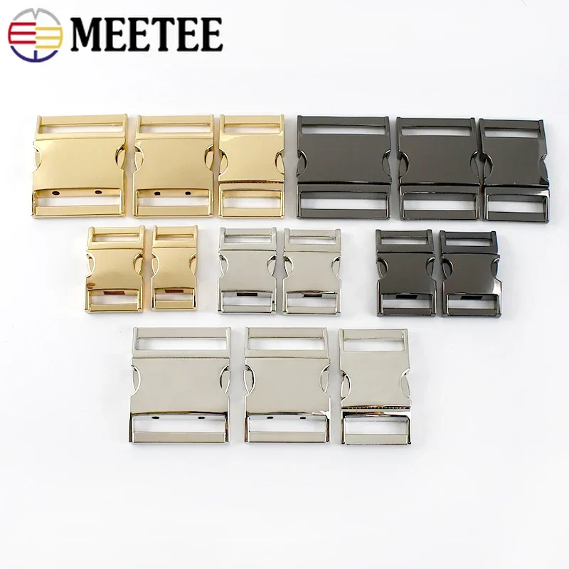 2/4/10Pcs Meetee 16-38mm Metal Release Buckle Backpack Side Buckles Outdoor Webbing Adjustable Clasp DIY Hardware Accessories