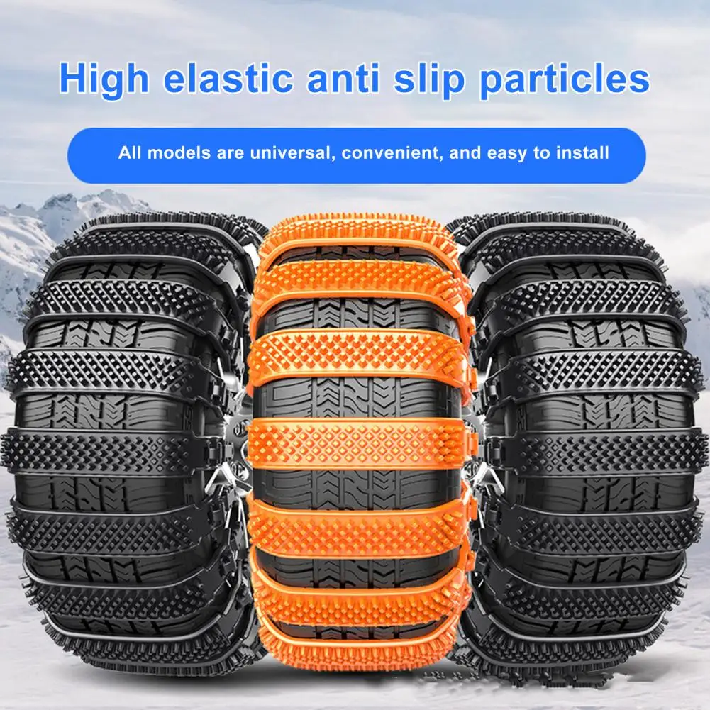 Car Tire Chain Set Easy Installation Tire Chain Heavy Duty Snow Chains for Suvs Trucks Off-road Vehicles Set of 8 for Emergency