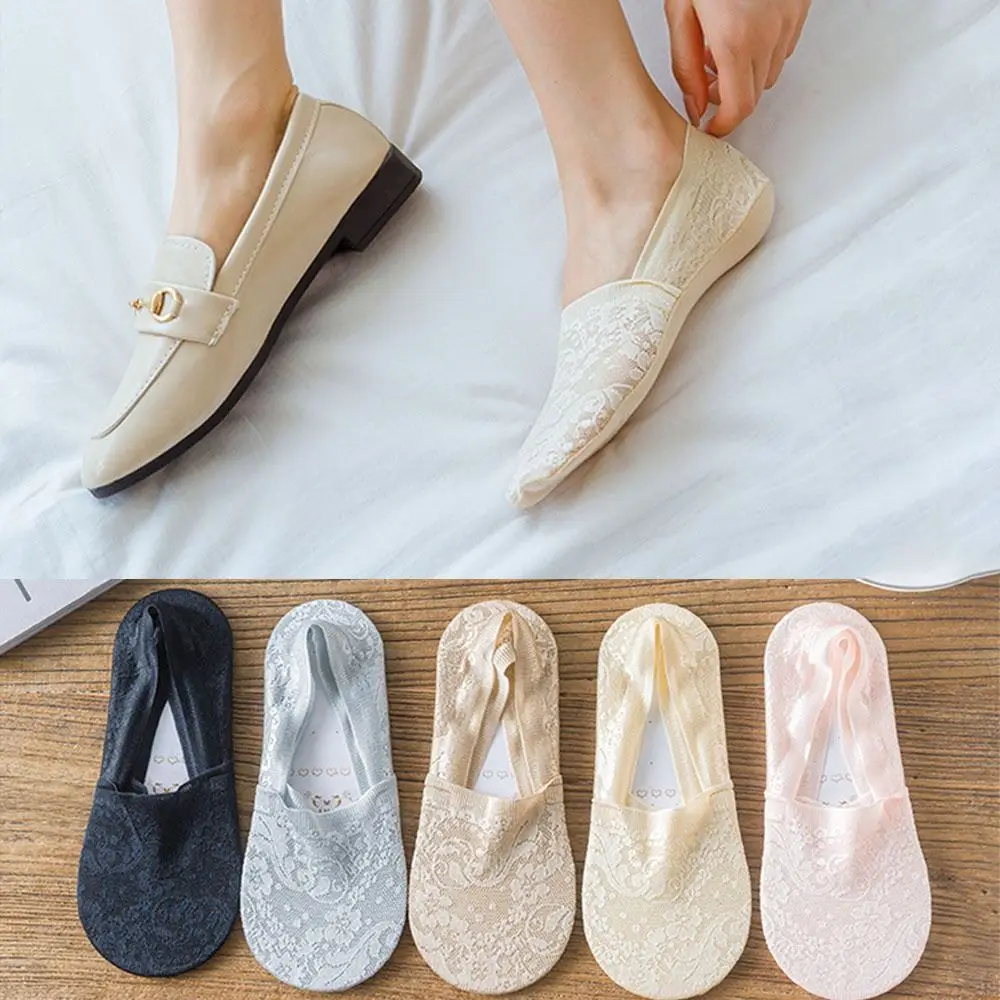 

New Summer Women's Lace Boat Socks Casual Socks Breathable Non-slip Lace Socks Lace Socks Short Socks Thin Socks