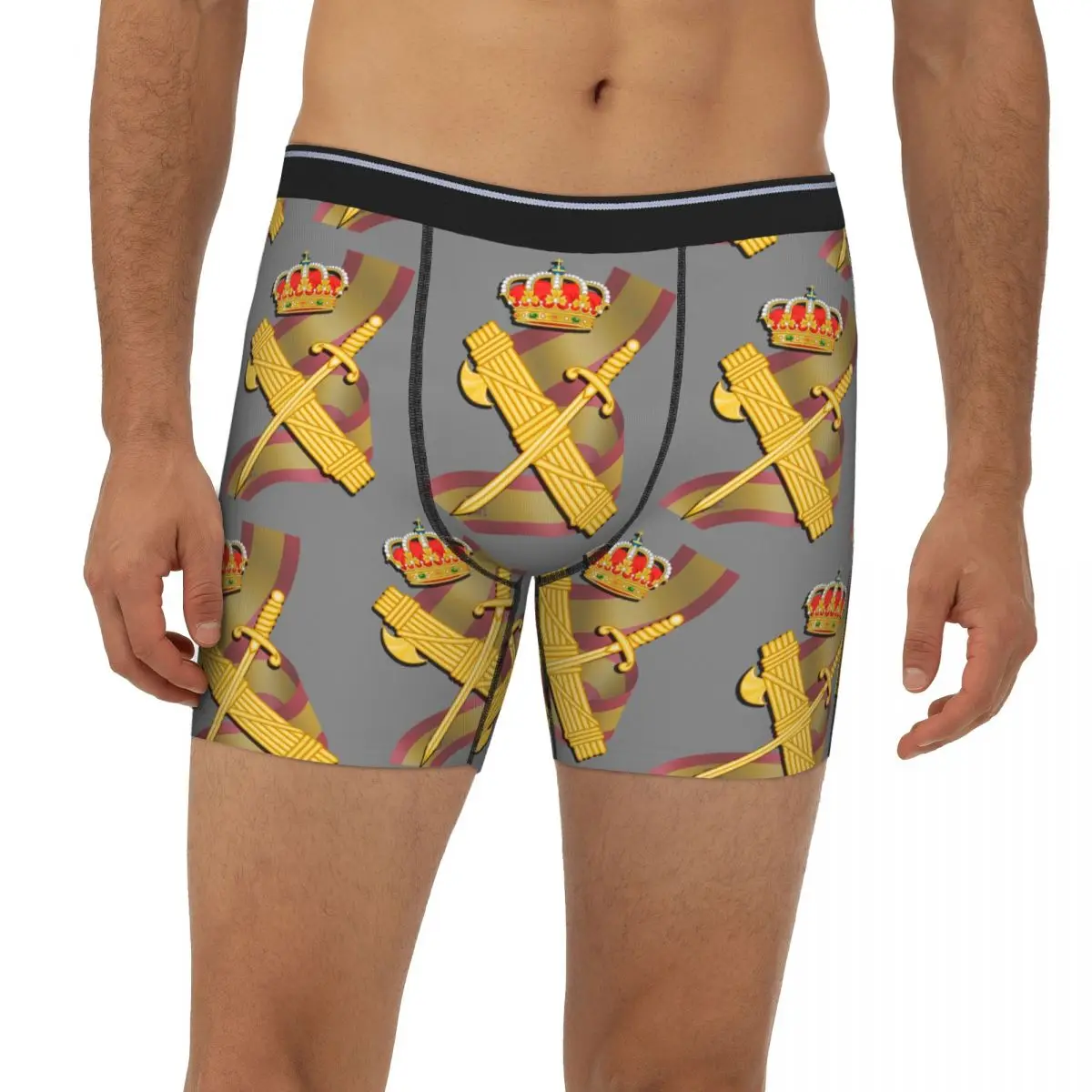 

Длинные трусы-боксеры с флагом Испании, испанской гвардии, короткие мужские трусы, мягкое нижнее белье для мужчин, подарки бойфренду