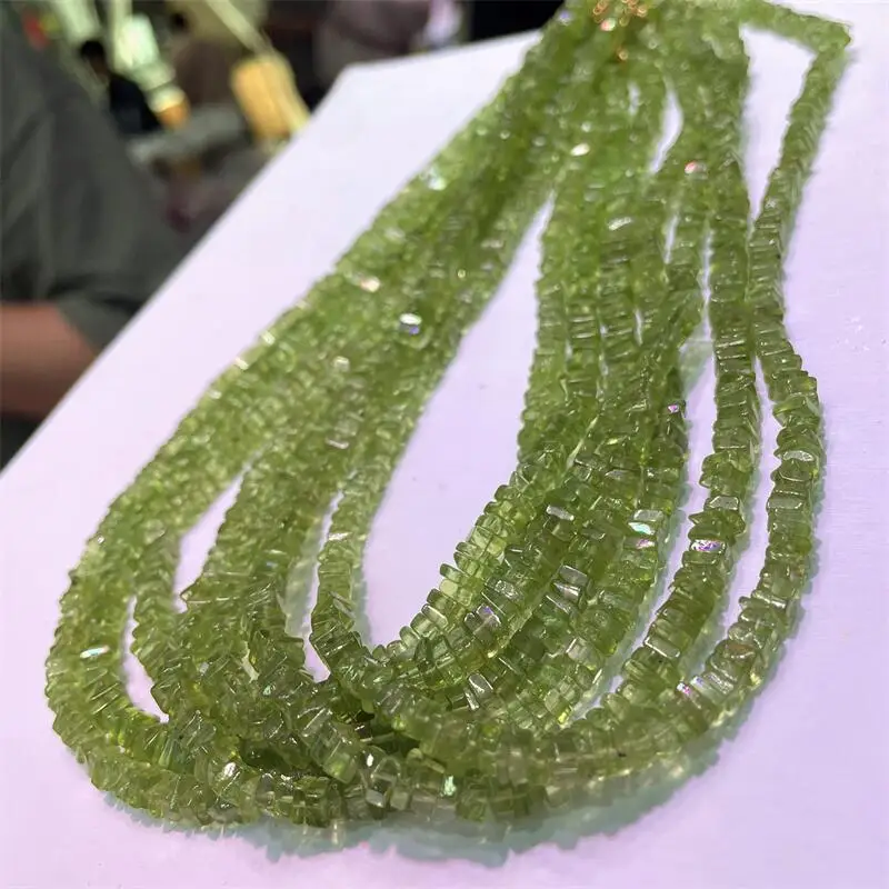 

Женская цепочка с подвеской из натурального перидота, 5 мм