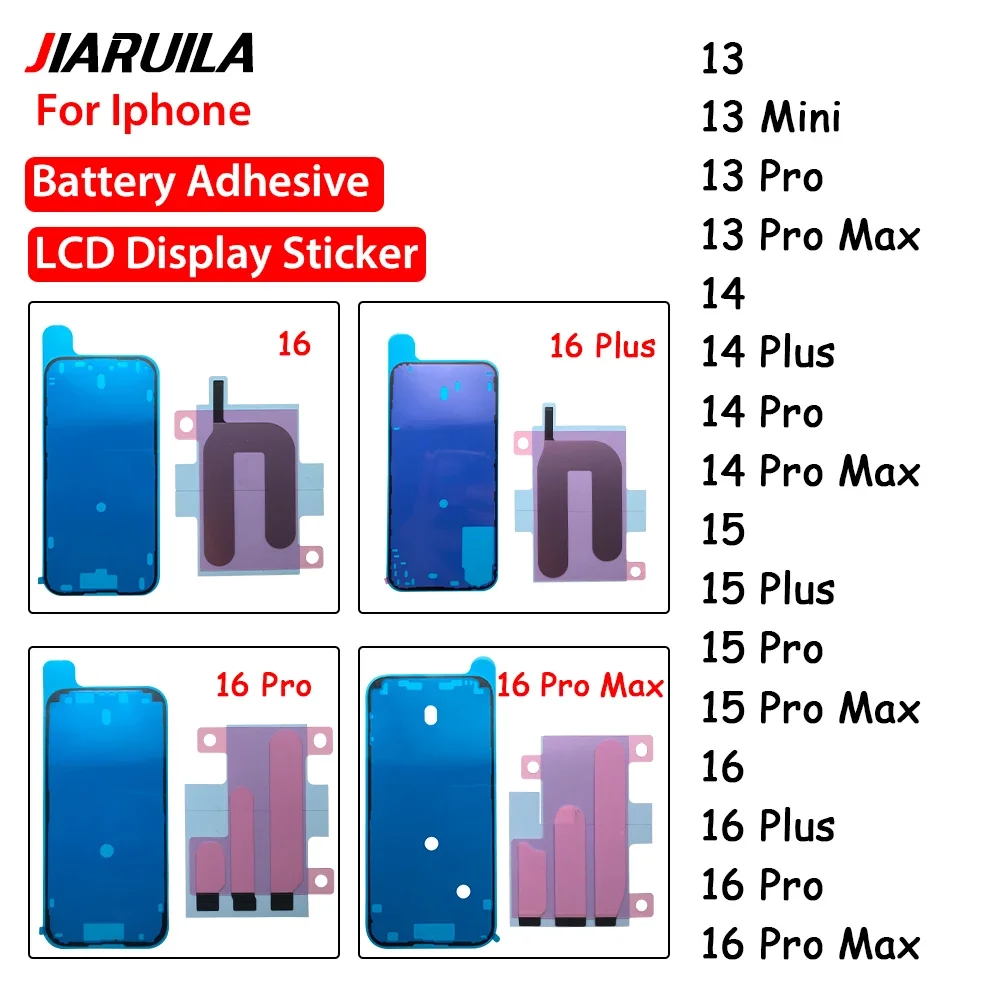 10 PCS Battery Tape LCD Screen Waterproof Sealing Sticker  For Iphone 13 13 Mini 13 Pro 13 Pro Max 14 14 Plus 14 Pro 14 Pro Max