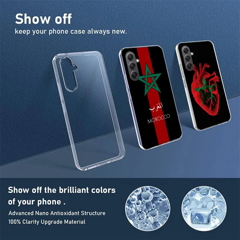 Morocco Flag Soccer Phone Case for Samsung Galaxy A54 A14 A24 A34 A17 A37 A57 A55 A35 A25 A15 A16 A26 A36 A56 A13 A23 A33 A53 A5 view 3