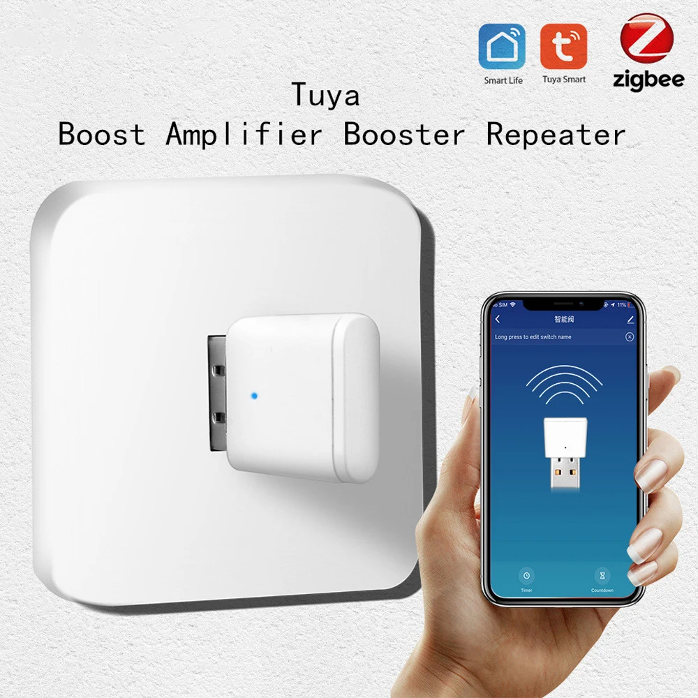 Tuya ZigBee 3.0 Mini Signal Amplifier Repeater Signal Range Extender Smart Home Smart APP Control Work With ZigBee Gateway