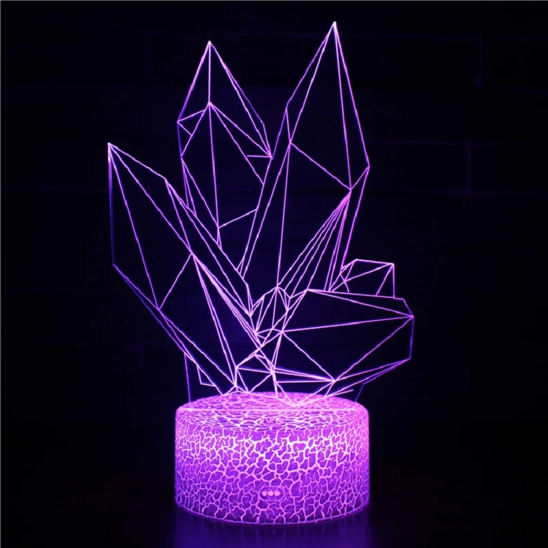 

Novelty Kids Room Led Night Light Abstract Christmas Decorative 3d Lights Remote Touch Switch 7 Color Change Usb Led Light