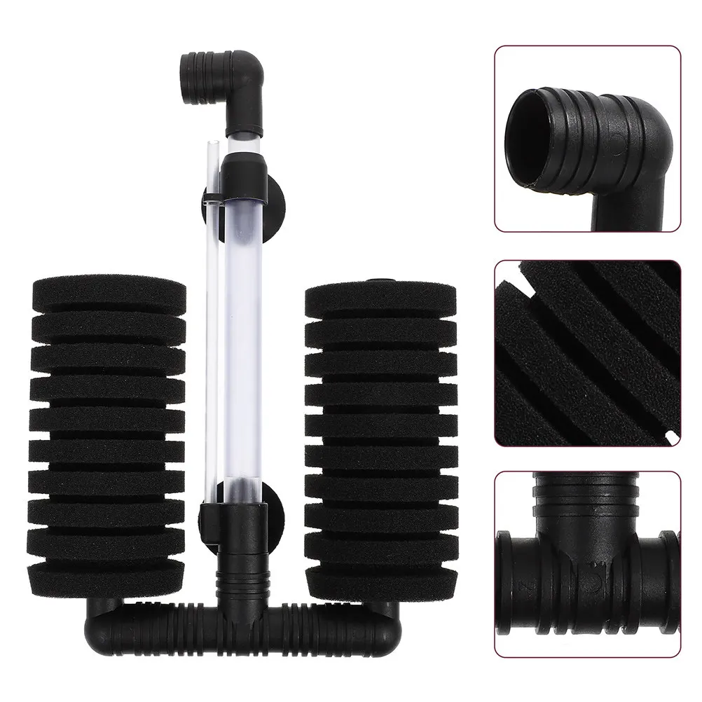 1Set Professional Aquarium Filter Sponge Small Fish Tank Filter Replaceable Wear-Resistant Convenient Oxygen Pump Compatible