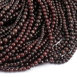 Natural Semiprecious Stone Garnet Round Beads 4mm Jewelry Making DIY Necklace Bracelet Accessories Gift for Women