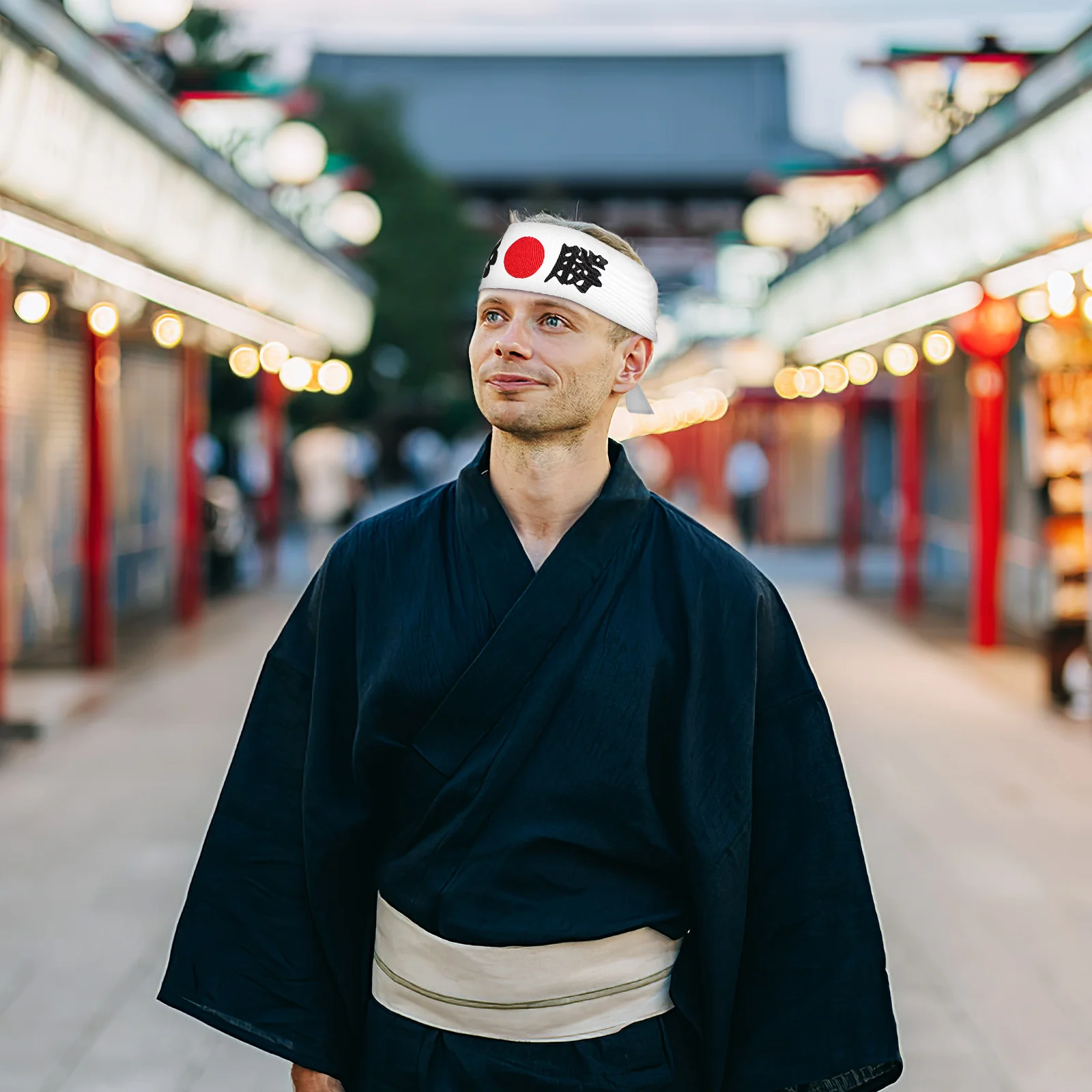 Faixas de cabeça de sushi marcial branco bandana-headband (must win) lenço de sol largo japão samurai japonês esportes homem