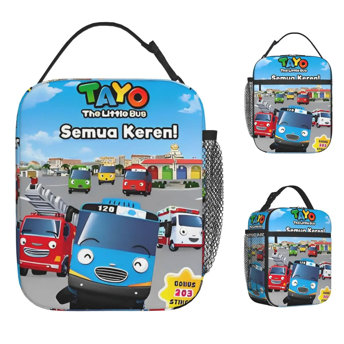 

Tayo The Little Bus Lunch Bag Leisure Lunch Box School Portable Zipper Thermal Lunch Bags Waterproof Designer Cooler Bag
