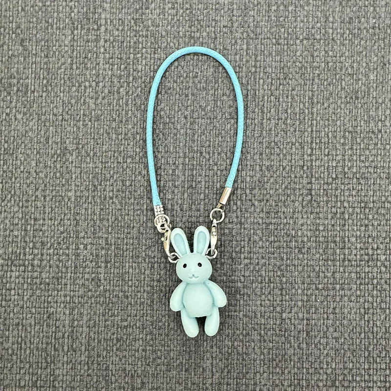 For labubu Cute Cartoon Mini Bunny Pendant Dollhouse Accessories For Plush Doll Neck Decoration Kawaii Rabbit Model Charms Dress