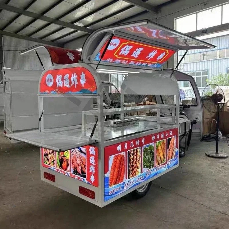 Electric snack truck three-wheeled dining car multi-functional food truck