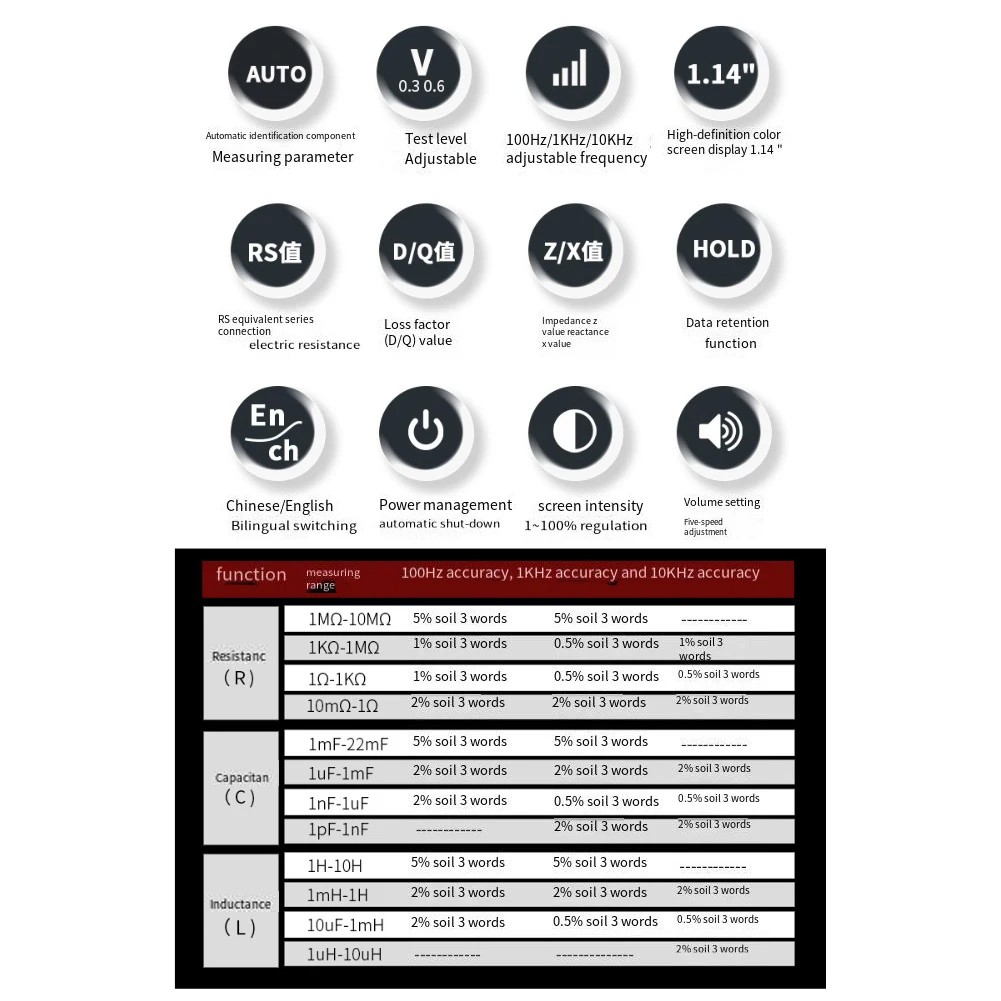 

JD-1795 Мостовой пинцет LCR для быстрого измерения компонентов SMD с реактивным сопротивлением и потерям, анализ спутывания