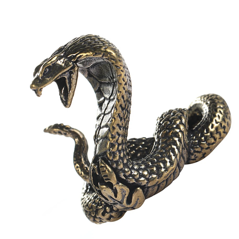 

Cobra Figurine Brass Desktop Decor Elegant Animal Statue Home Trinkets Chinese Snake Decor Year of Snake Gifts